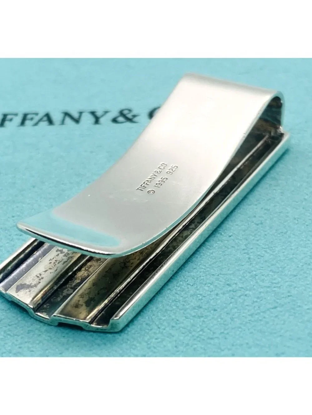 Tiffany & Co Sterling Silver 925 1995 Atlas Groove Money Clip 48.5 x18.3mm